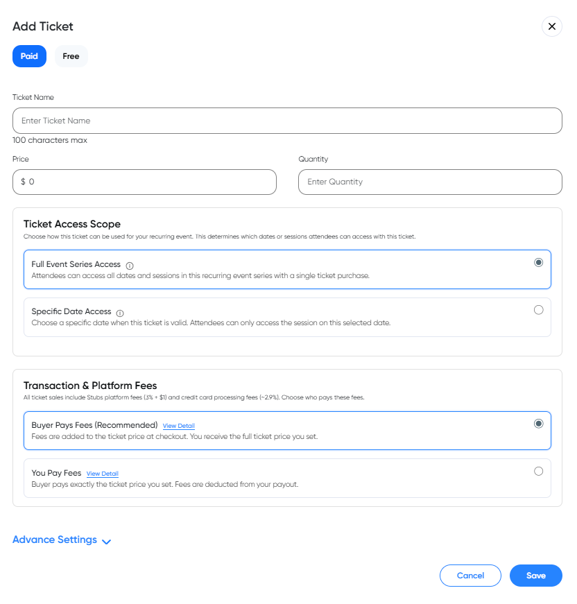 Ticket Creation Form